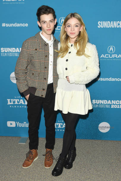 Actors Griffin Gluck and Sydney Sweeney attend the "Big Time Adolescence" Premiere during the 2019 Sundance Film Festival at Eccles Center Theatre on January 28, 2019 in Park City, Utah.