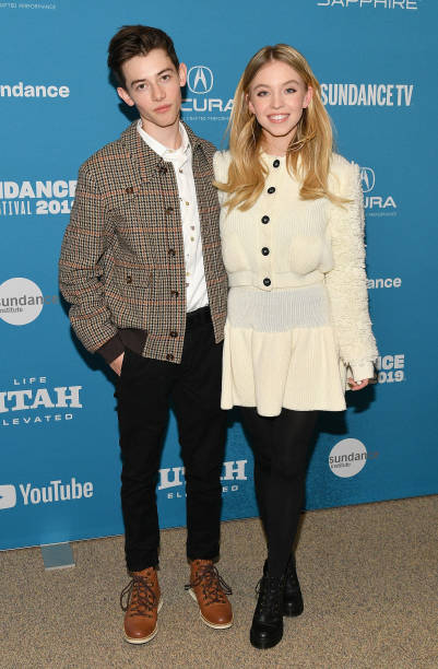 Actors Griffin Gluck and Sydney Sweeney attend the "Big Time Adolescence" Premiere during the 2019 Sundance Film Festival at Eccles Center Theatre on January 28, 2019 in Park City, Utah.