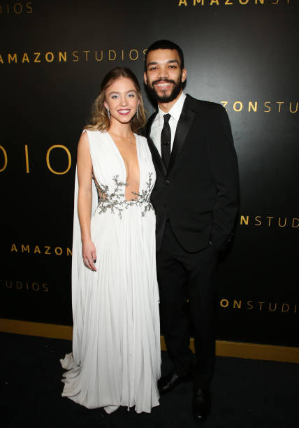 Actors Sydney Sweeney and Justice Smith attend Amazon Studios Golden Globes after party at The Beverly Hilton Hotel on January 05, 2020 in Beverly Hills, California.