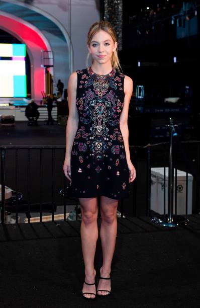 Actress Sydney Sweeney poses during the "Cocktails with the SAG Awards: A Behind-the-Scenes Experience" event at the Shrine Auditorium in Los Angeles on January 24, 2019.