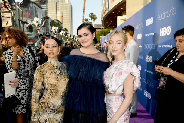 Alexa Demie, Barbie Ferreira and Sydney Sweeney attend the LA Premiere of HBO's "Euphoria" at The Cinerama Dome on June 04, 2019 in Los Angeles, California — frame 207/239 (612×408)