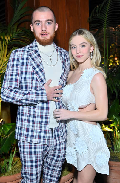 Angus Cloud and Sydney Sweeney attend the 2021 GQ Men of the Year Party at the West Hollywood EDITION on November 18, 2021 in West Hollywood, California.