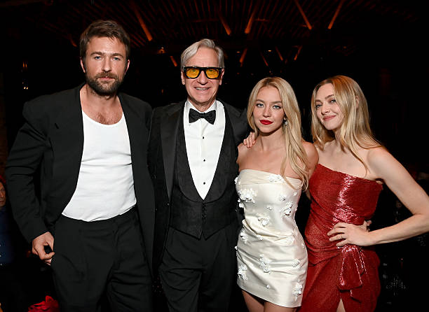 Brandon Sklenar, Paul Feig, Sydney Sweeney and Amanda Seyfried attend the after party for Lionsgate's LA Premiere of "The Housemaid" at Tao on December 15, 2025 in Los Angeles, California — frame 184/234 (612×446)