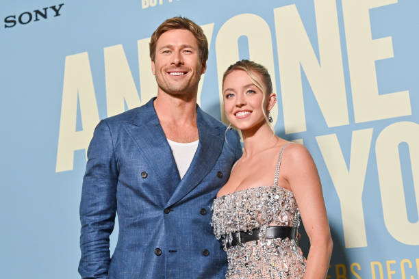 Glen Powell and Sydney Sweeney at the "Anyone But You" premiere held at AMC Lincoln Square on December 11, 2023 in New York, New York.