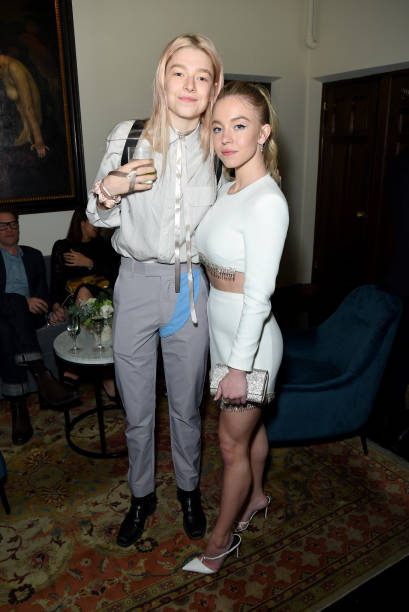 Hunter Schafer and Sydney Sweeney are seen as Entertainment Weekly Celebrates Screen Actors Guild Award Nominees at Chateau Marmont on January 18, 2020 in Los Angeles, California.