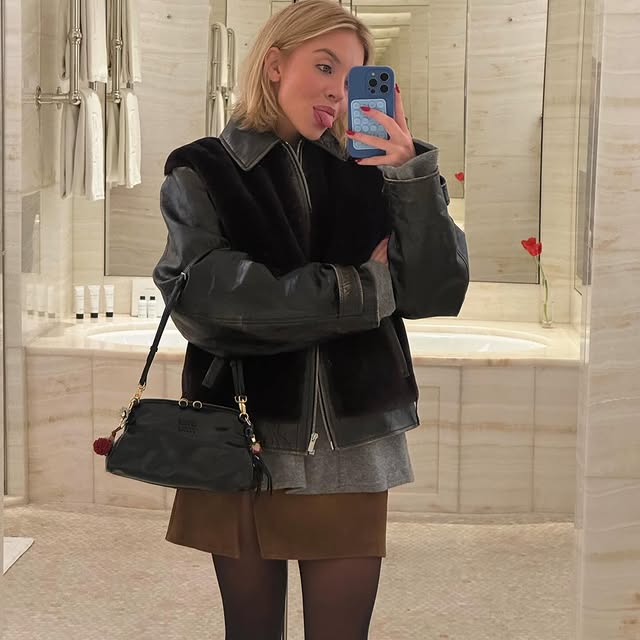 Photo shared by Sydney Sweeney on December 10, 2025 tagging @miumiu.