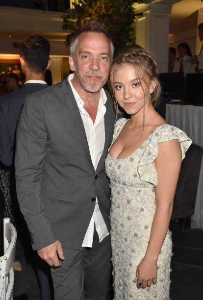 Jean-Marc Vallee and Sydney Sweeney attend HBO's Sharp Objects Los Angeles premiere at Boulevard3 on June 26, 2018 in Hollywood, California.