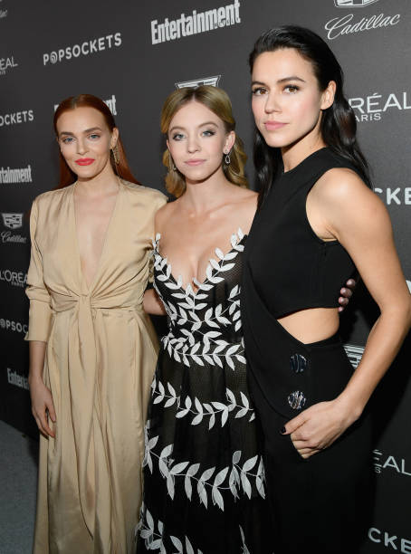 Madeline Brewer, Sydney Sweeney, and Nina Kiri attend Entertainment Weekly Celebrates Screen Actors Guild Award Nominees sponsored by L'Oreal Paris, Cadillac, And PopSockets at Chateau Marmont on January 26, 2019 in Los Angeles, California.