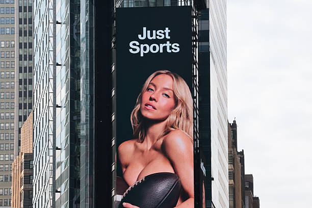 An ad from sports betting site Novig featuring Actress Sydney Sweeney is displayed in Times Square on September 16, 2026