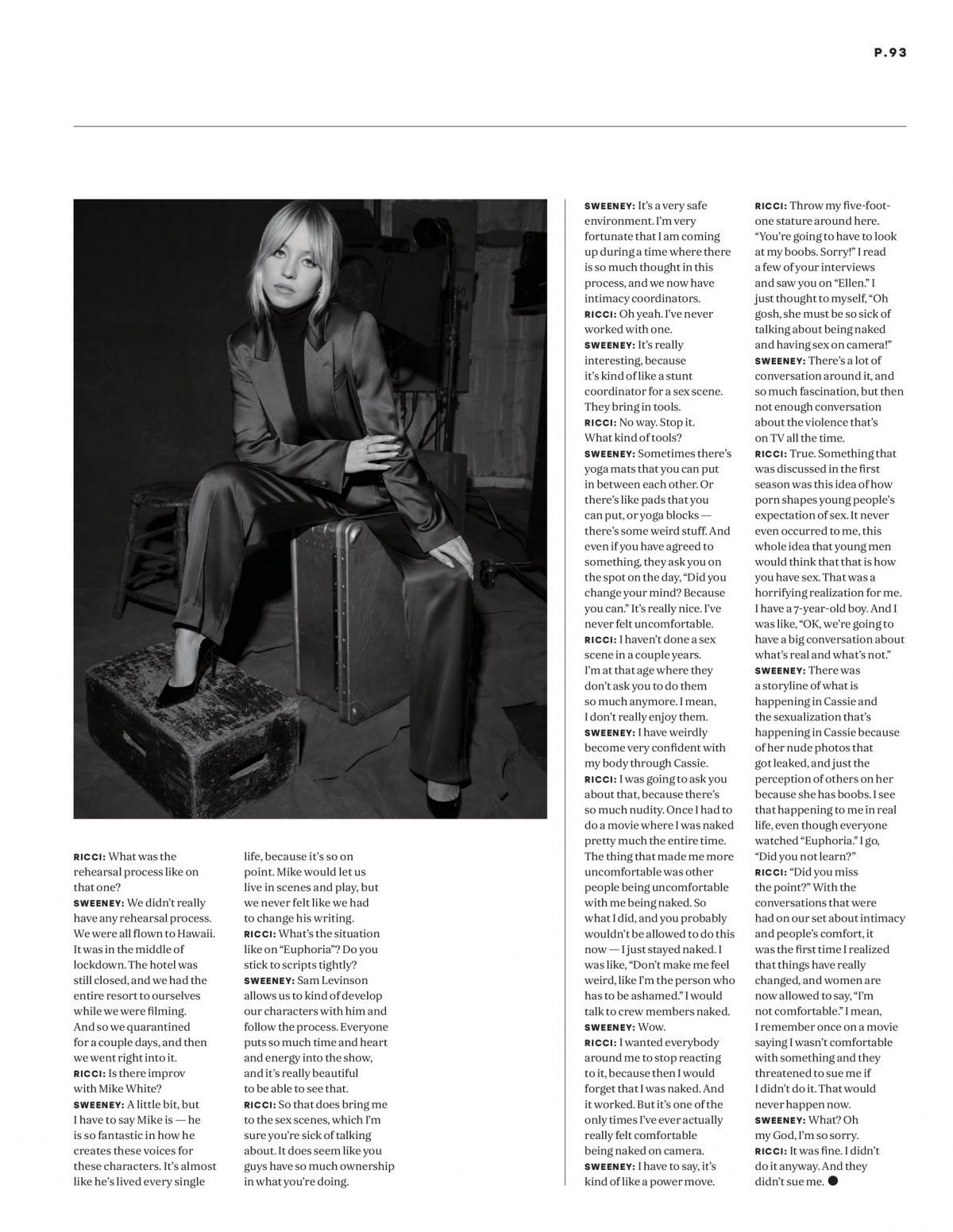 SYDNEY SWEENEY and CHRISTINA RICCI in Variety Magazine Actors on Actors, June 2022 (1200×1551)