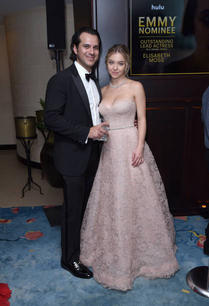 Sydney Sweeney and guest attends Hulu's 2018 Emmy Party at Nomad Hotel Los Angeles on September 17, 2018 in Los Angeles, California.