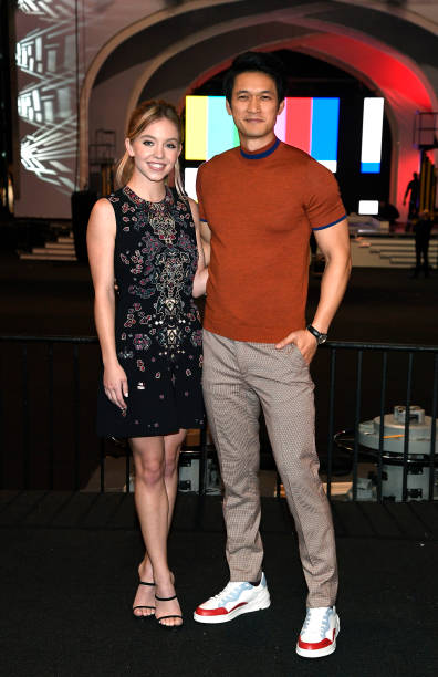 Sydney Sweeney and Harry Shum Jr., pose during the 25th annual Screen Actors Guild Awards - Cocktails With The SAG Awards at The Shrine Auditorium on January 24, 2019 in Los Angeles, California.