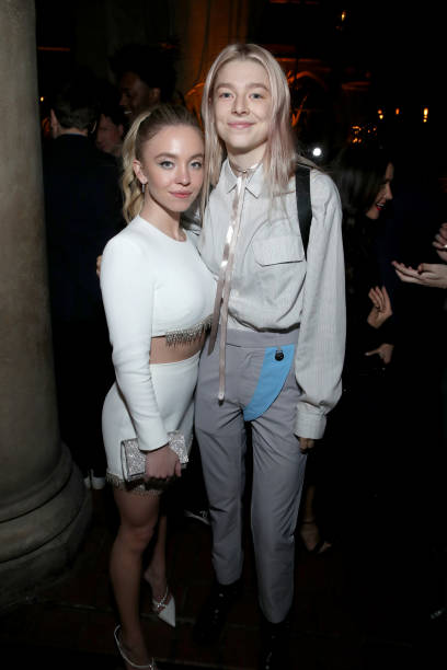Sydney Sweeney and Hunter Schafer are seen as Entertainment Weekly Celebrates Screen Actors Guild Award Nominees at Chateau Marmont on January 18, 2020 in Los Angeles, California.