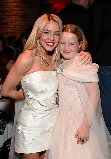 Sydney Sweeney and Indiana Elle attend the after party for Lionsgate's LA Premiere of "The Housemaid" at Tao on December 15, 2025 in Los Angeles, California — frame 178/234 (429×612)