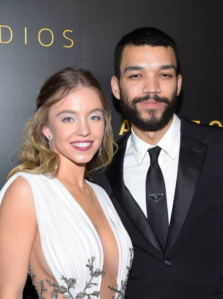 Sydney Sweeney and Justice Smith attend the Amazon Studios Golden Globes after party at The Beverly Hilton Hotel on January 05, 2020 in Beverly Hills, California.
