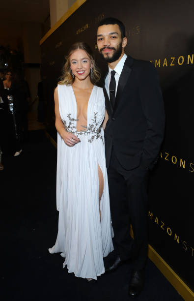 Sydney Sweeney and Justice Smith attends the Amazon Studios Golden Globes After Party at The Beverly Hilton Hotel on January 05, 2020 in Beverly Hills, California.