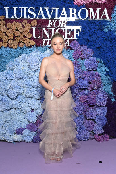 Sydney Sweeney attends the LuisaViaRoma for Unicef event at La Certosa di San Giacomo on July 31, 2021 in Capri, Italy.