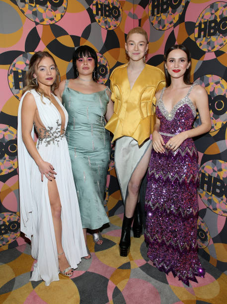 Sydney Sweeney, Barbie Ferreira, Hunter Schafer and Maude Apatow attend HBO's Official Golden Globes After Party at Circa 55 Restaurant on January 05, 2020 in Los Angeles, California.