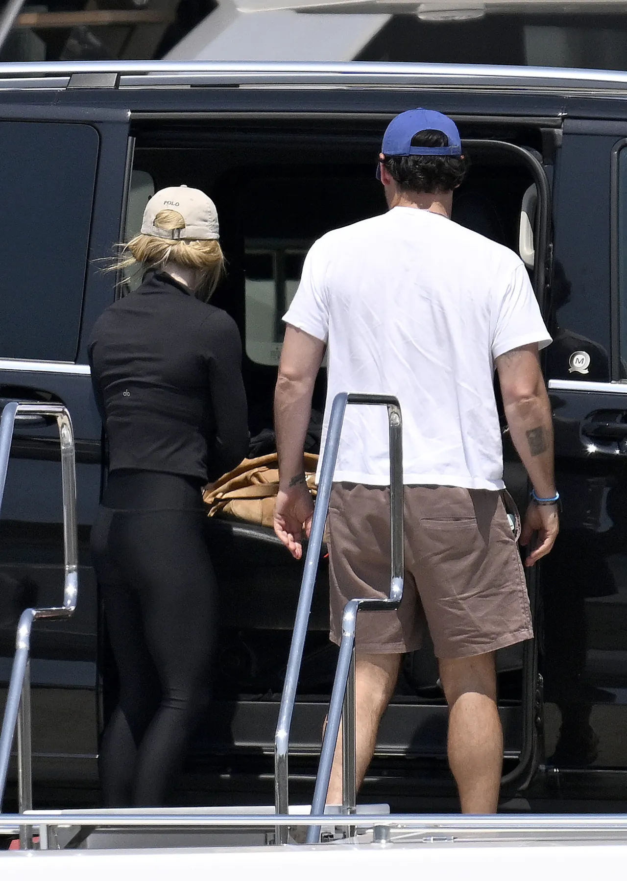 Sydney Sweeney Black Athleisure at Port of Andratx