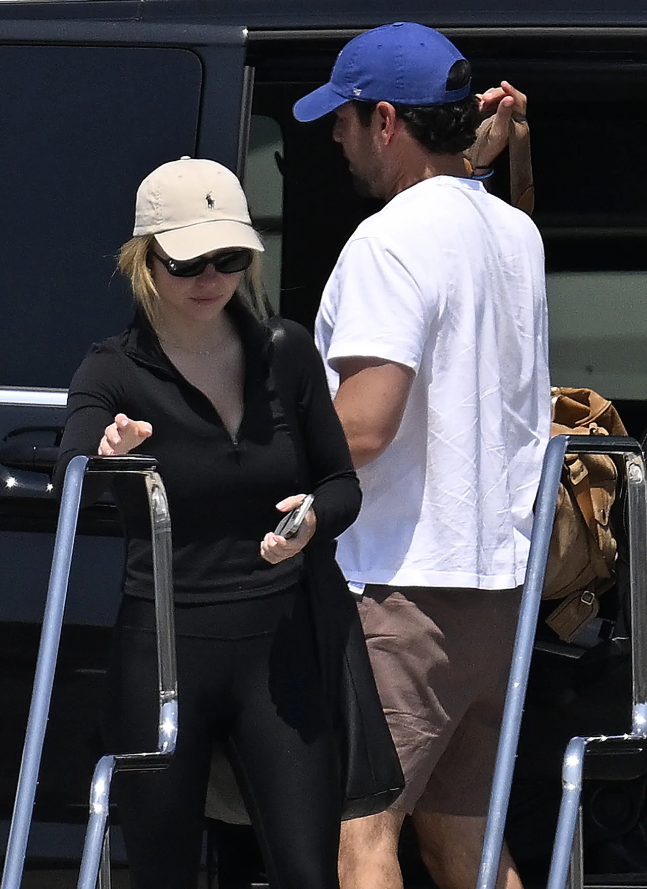 Sydney Sweeney Black Athleisure at Port of Andratx