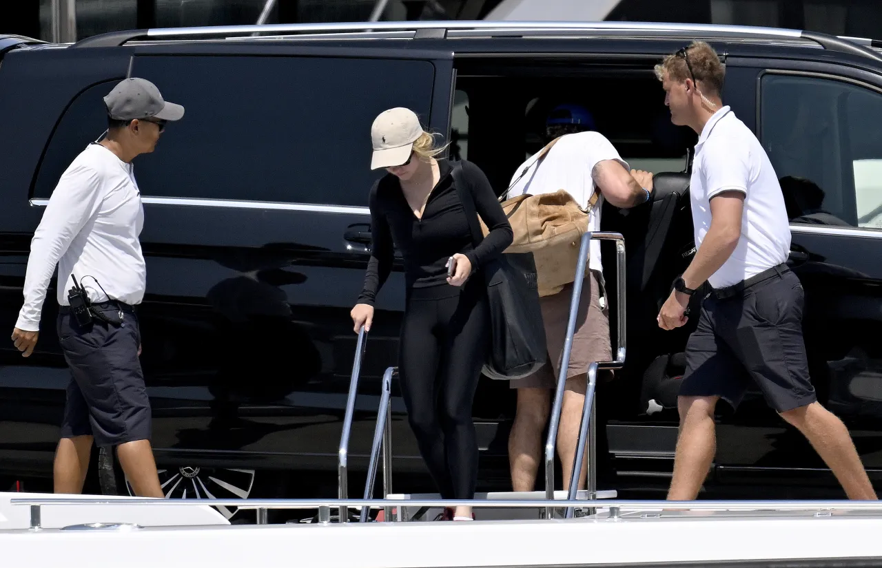 Sydney Sweeney Black Athleisure at Port of Andratx