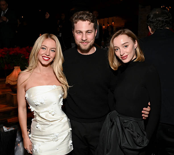 Sydney Sweeney, Cameron Fuller and Phoebe Dynevor attend the after party for Lionsgate's LA Premiere of "The Housemaid" at Tao on December 15, 2025 in Los Angeles, California — frame 179/234 (612×544)