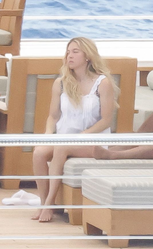 Sydney Sweeney Holding a Script While Enjoying