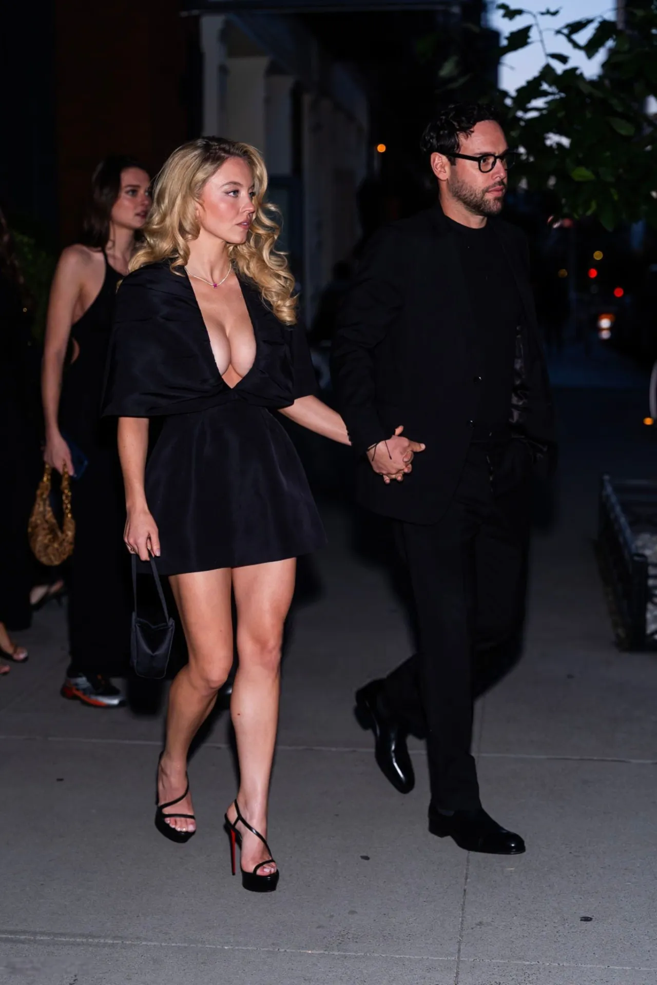 Sydney Sweeney in Black Micro Dress at New York