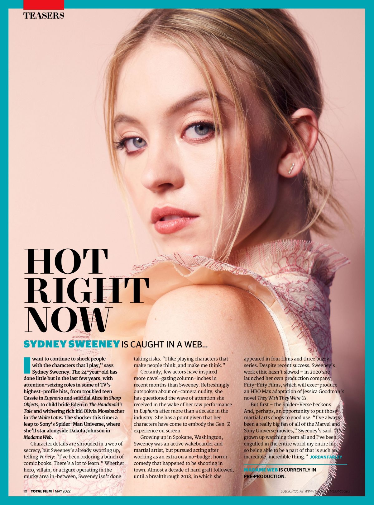 SYDNEY SWEENEY in Total Film, May 2022 (1200×1622)