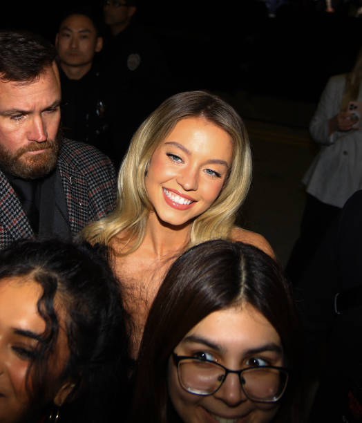 Sydney Sweeney is seen at the premiere of "Madame Web" on February 12, 2024 in Los Angeles, California.