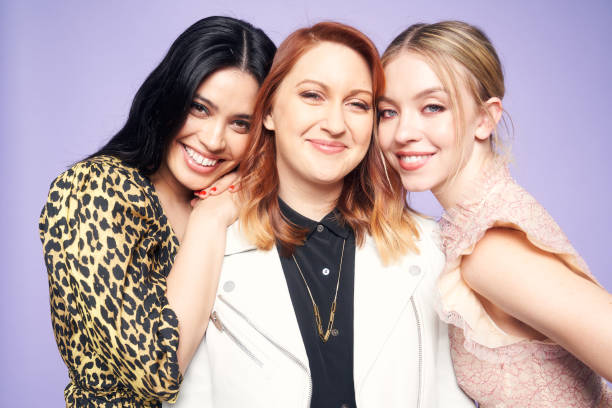 Otmara Marrero, Lara Jean Gallagher and Sydney Sweeney of film 'Clementine' pose for a portrait during the 2019 Tribeca Film Festival at Spring Studio on April 28, 2019 in New York City (612×408)