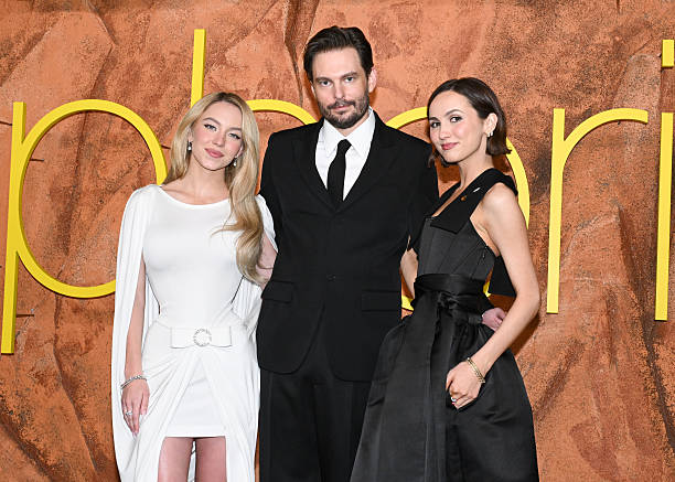 Sydney Sweeney, Sam Levinson and Maude Apatow at HBO's "Euphoria" Season 3 Premiere held at TCL Chinese Theatre on Ap...