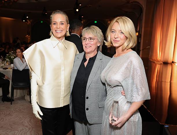 Sharon Stone, Christy Martin and honoree Sydney Sweeney attends Variety Power of Women presented by Lifetime at The Beverly Hills Hotel on October 29, 2025 in Beverly Hills, California — frame 27/40 (612×469)