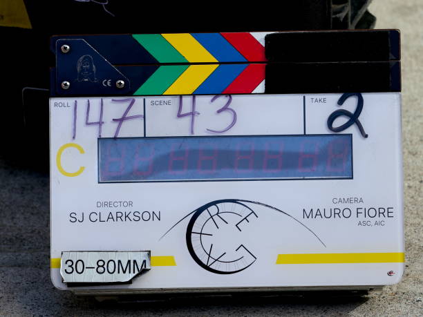 View of the clapper is seen filming on the set of "Madame Web" on October 11, 2022 in New York City (612×459)
