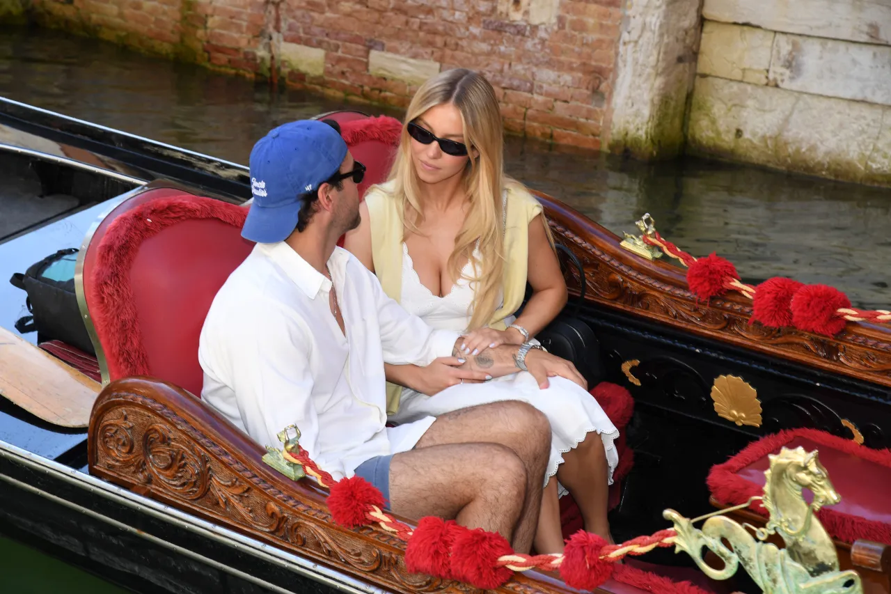 Sydney Sweeney Wears White Midi Dress on Gondola