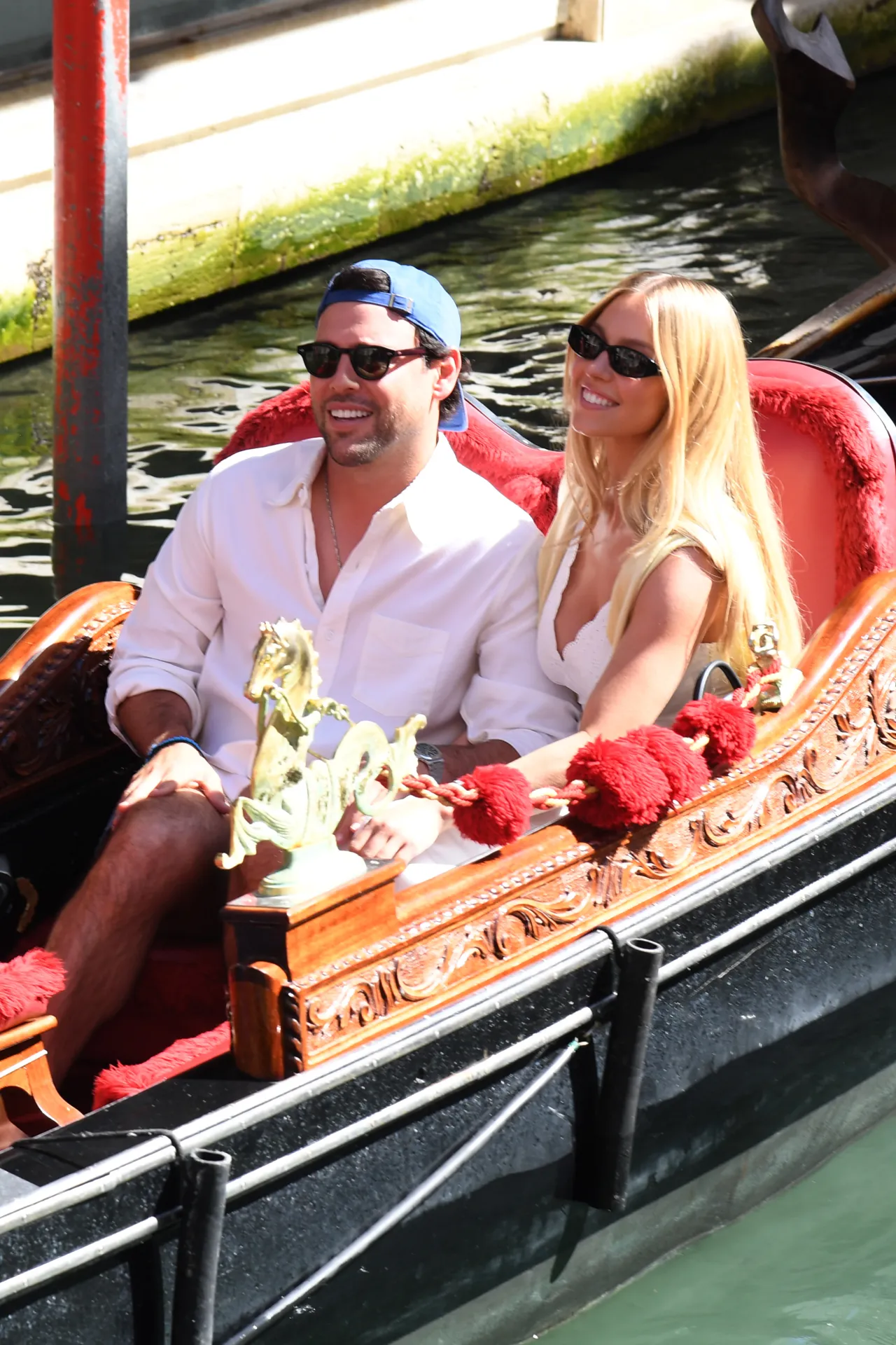 Sydney Sweeney Wears White Midi Dress on Gondola