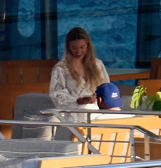 Sydney Sweeney White Openwork Yacht Look in Mallor